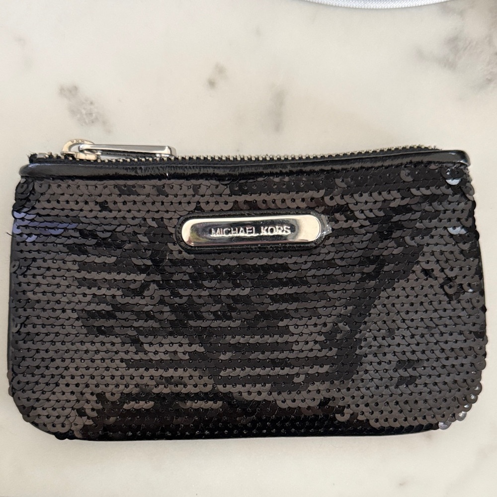 Michael Kors Black Sequin Pouch